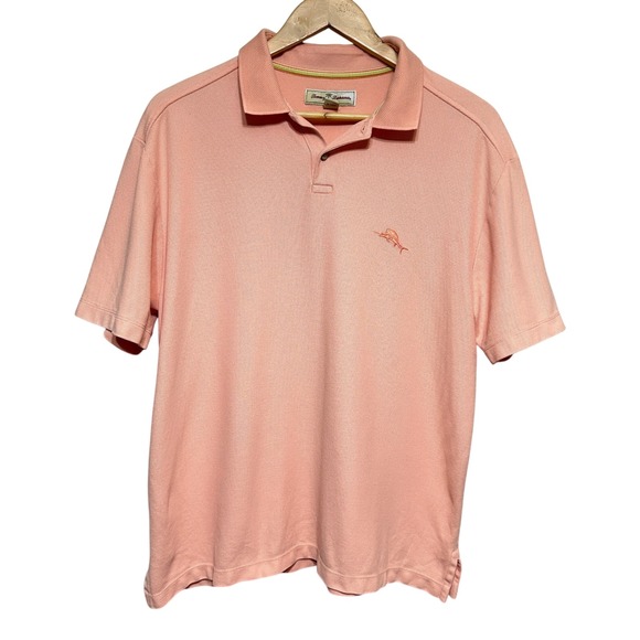 Tommy Bahama Other - Tommy Bahama Polo Shirt Mens L Coral Embroidered Casual Resort‎ Cotton Vacation